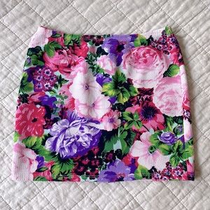 Bright floral mini skirt